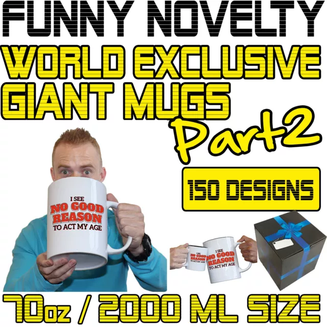 Funny Giant 2 Litre Mug Cup Coffee Tea SUPER BE2 GIFT BOXED BOXED