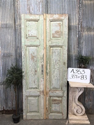 Antique French Double Doors (35x83) Raised Panel Doors, European Doors A353
