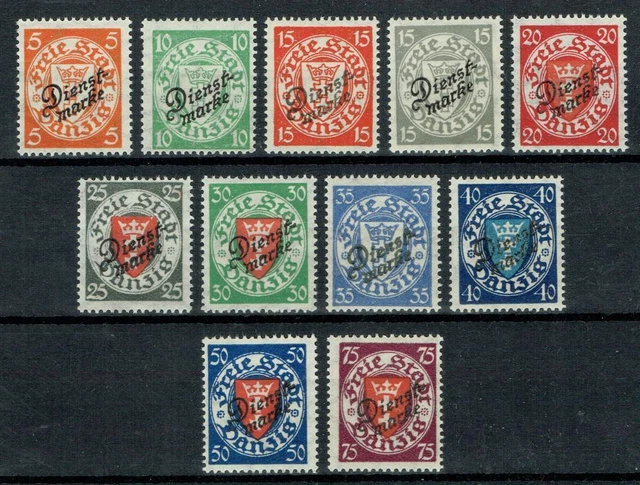 Freie Stadt Danzig,Dienstmarken,Minr D41 - D51, ungebr Falzrest  Lot  115
