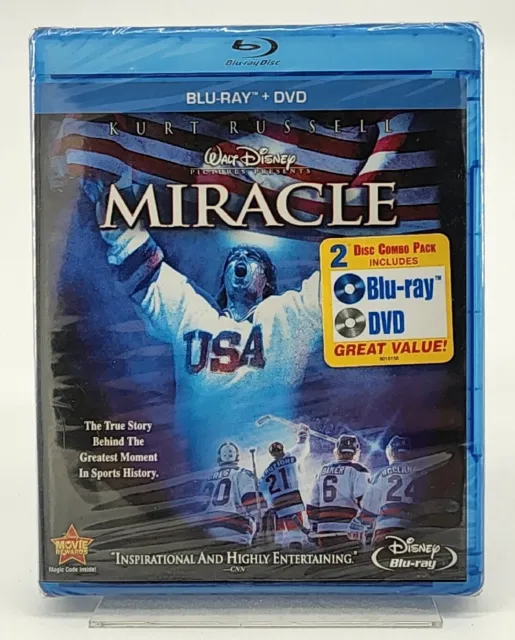 MIRACLE New Sealed Blu-ray + DVD Kurt Russell 1980 US Olympic Ice Hockey Disney