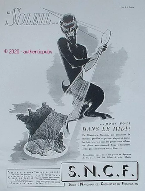 Publicite Sncf Societe Nationale Des Chemins De Fer Francais Sjoberg De 1939 Pub