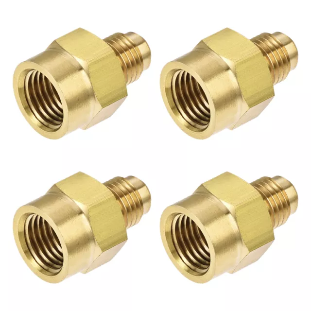 Brass Pipe fitting, 1/4 SAE Flare Male to 1/4NPT Female Thread, Adapter, 4Pcs