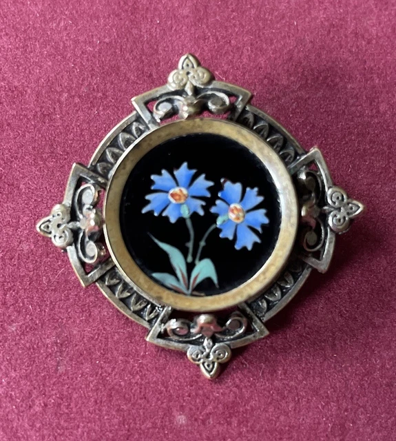 Ancienne Broche En Acier Art Nouveau art deco fleurs génépi cloche