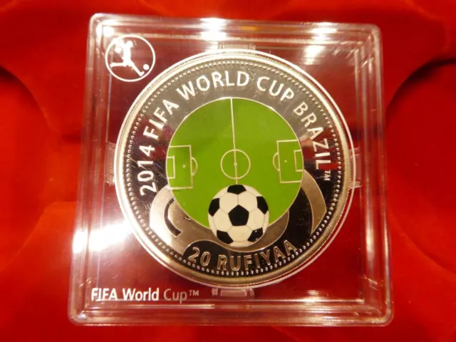 Malediven, 20 Rufiyaa,  2012,  "FIFA Fussball WM Brasilien  2014, Silber, PP