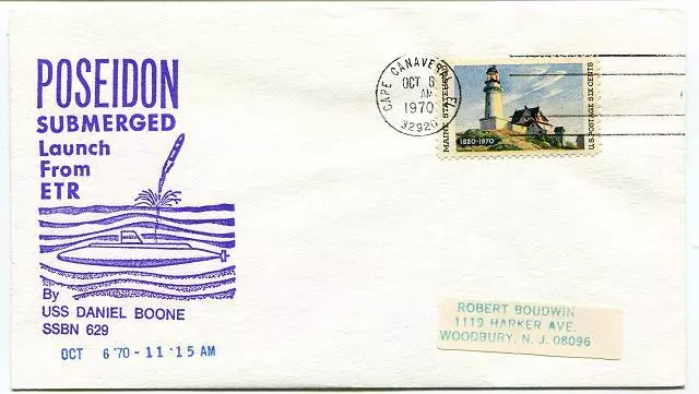 1970 POSEIDON Submarine Launch from ETR USS Daniel Boone - Cape Canaveral