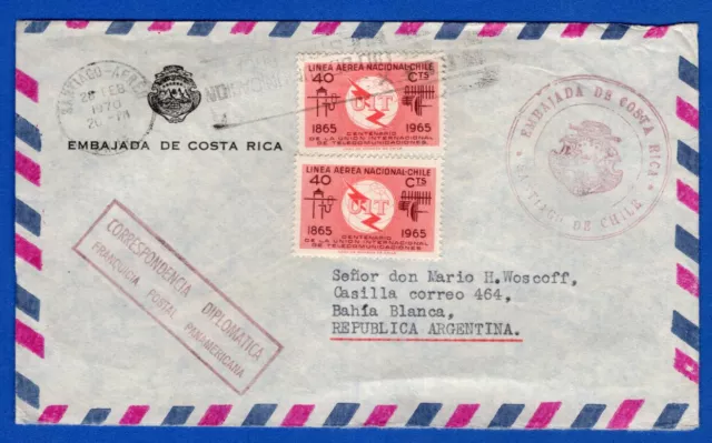 Chile, 1965, Consular Cover To Argentina, Nice!