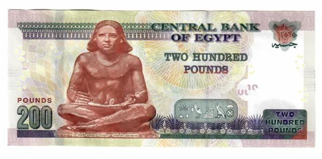 Ägypten 200 Pfund Schein Banknote Egypt 200 Pounds KASSENFRISCH, UNC