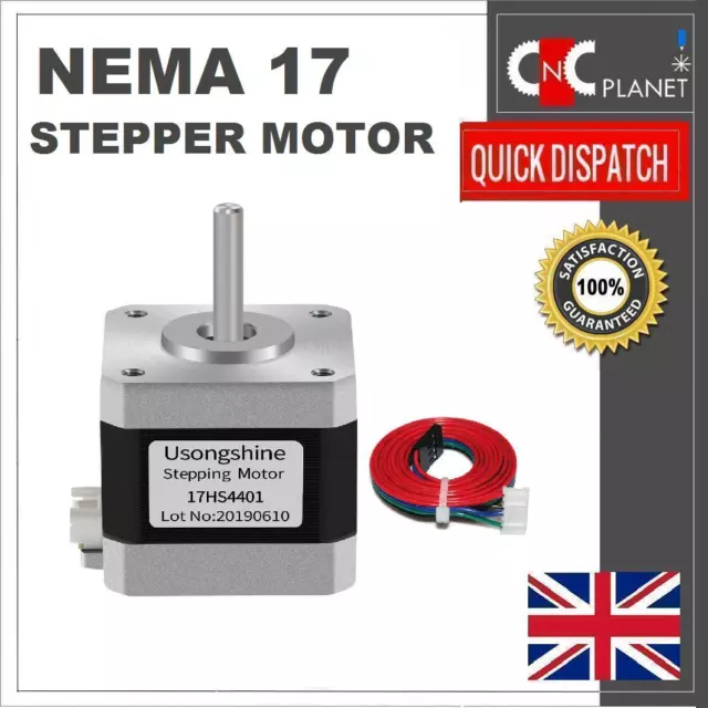 NEMA 17 Schrittmotor 4 Draht 1,5a hohes Drehmoment 42 + Kabel 3D Drucker CNC UK SCHNELL