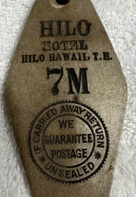 Wooden Hilo Hotel Territory Of Hawaii Key and Key Tag