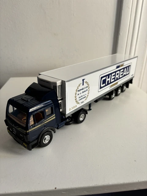 Camion Mercedes Semi-remorque Eligor 1/43 - Atelier Peugeot Talbot - Bleu
