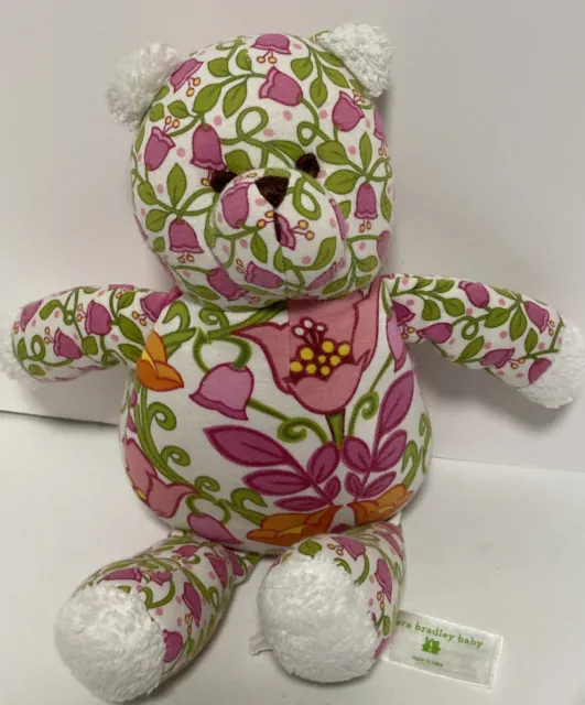 Vera Bradley Bear Tutti Frutti Teddy Bear Lovey Green Newborn 10” Baby Plush