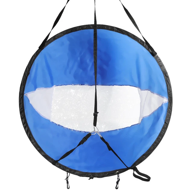 108 Cm Foldable Transparent Window Canoe Sail And Storage Bag Blue And White Pro