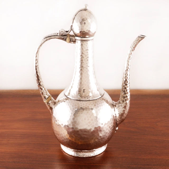 Tiffany Aesthetic Moorish Revival Sterling Silver Tea Coffee Pot #7054 Hammered