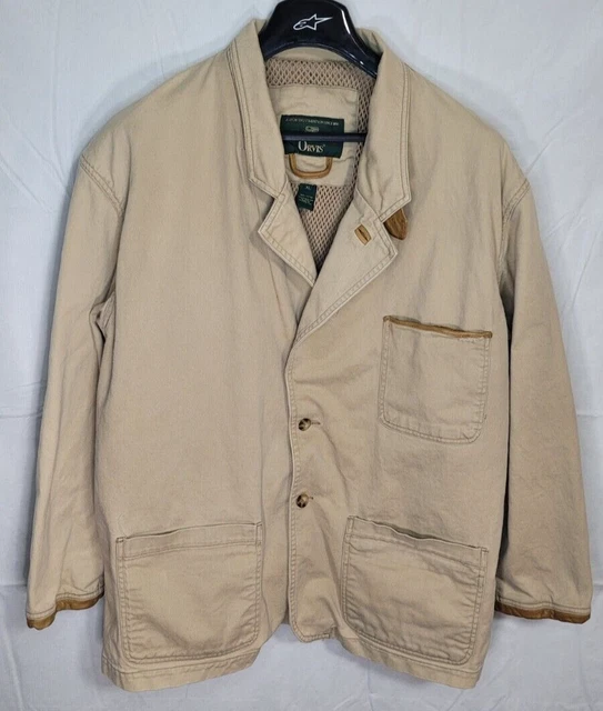 Vintage Orvis Zambezi Mens XL Safari Sport Jacket Blazer Leather Elbow Trim