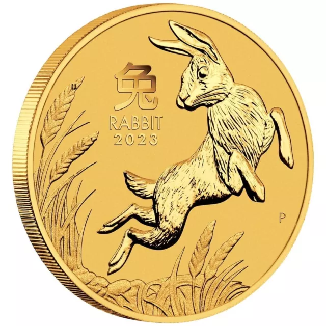 1/20 oz 9999 Gold Rabbit Lunar 2023  Australian Perth Mint Bullion Coin