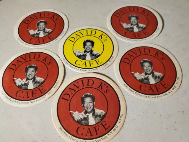 6 Lot RareVintage David K’s Cafe Famous Celebrity Chinese Restaurant NY Coasters