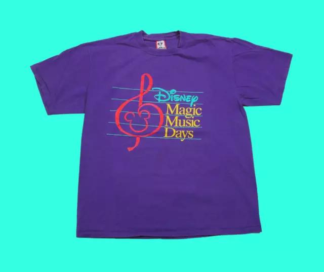 Vintage Walt Disney World Magic Music Days 1990's T Shirt Size (XL) Band Concert
