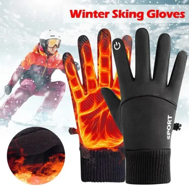 Warme wasserdicht Radfahren Outdoor-Sport Laufen Motorrad Ski Fleece handschuhe
