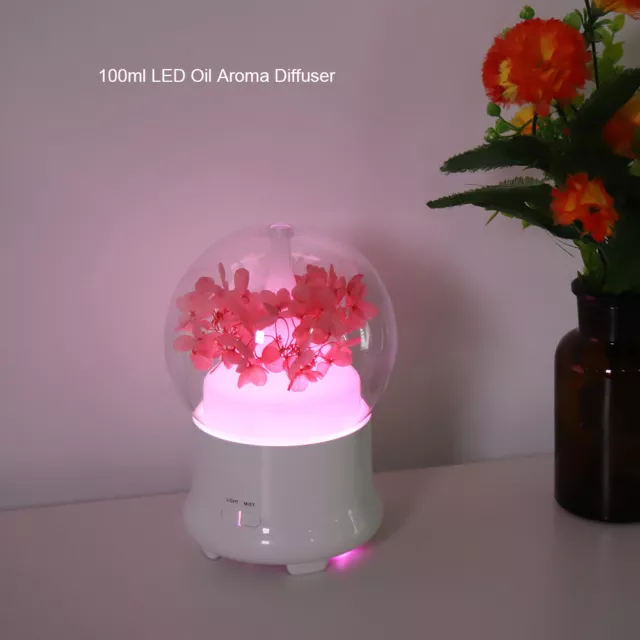 100ml LED Oil Aroma Diffuser Flower Humidifier Air Aromatherapy Atomiz 2716 UK