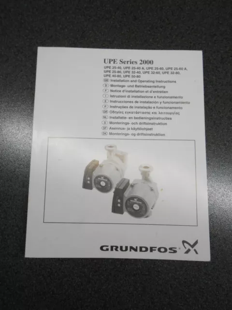 Montage- und Betriebsanleitung Grundfos Pumpen UPE Series 2000