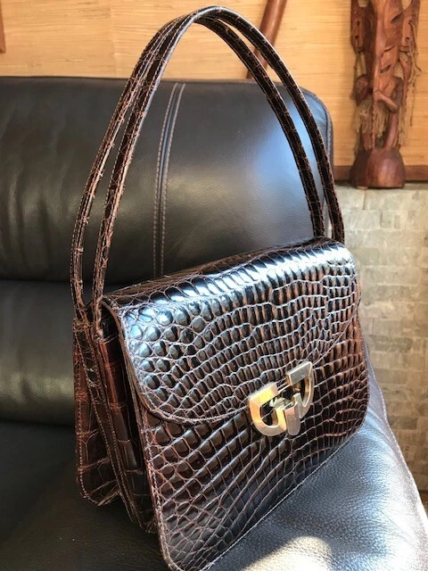 Sac à main vintage Gucci alligator vintage : Article rare ! En stock !