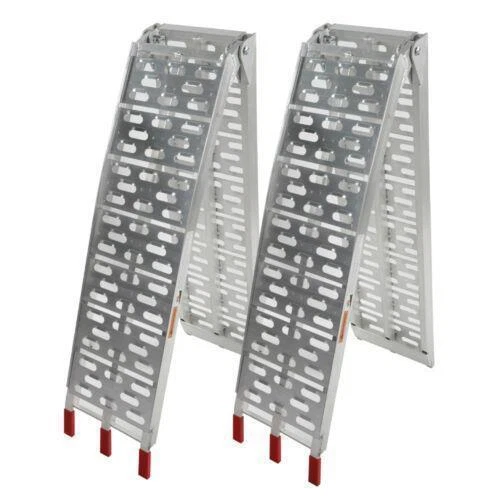 2x 7.5' Fold Aluminum ATV Loading Ramp Durable Lightweight 1500 LB Portable