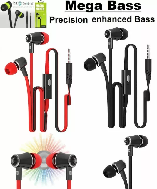 Super Bass In-Ear Earphones Handsfree Headphone For Iphone Ipad Ipod Samsung+Mic