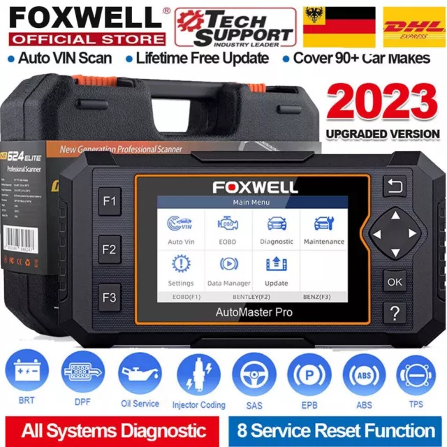 FOXWELL NT624 Elite OBD2 Scanner Automotive Auto Diagnosegerät All System Scan