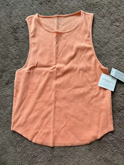 American Eagle Women’s Tank Top Ribbed Orange Size L