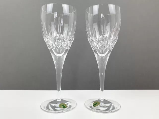 2 x Waterford Crystal Lismore Nouveau Goblet Wine Glasses 22.4 cm Tall