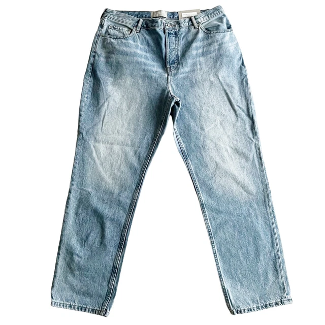 Everlane 90s Cheeky Ankle Jeans Sz 33 Light Wash High Rise Organic Cotton NWT