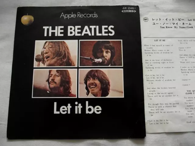 THE BEATLES ~ LET IT BE ** 1970 Japan APPLE 7" w/ INSERT.