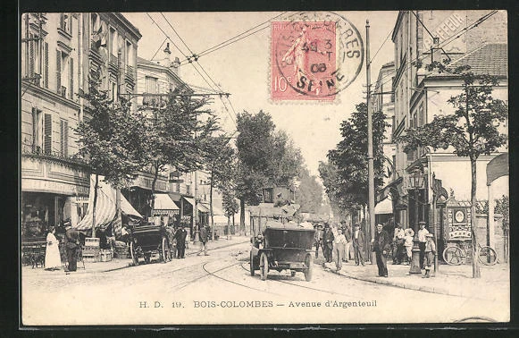 CPA Bois-Colombes, Avenue d´Argenteuil 1908