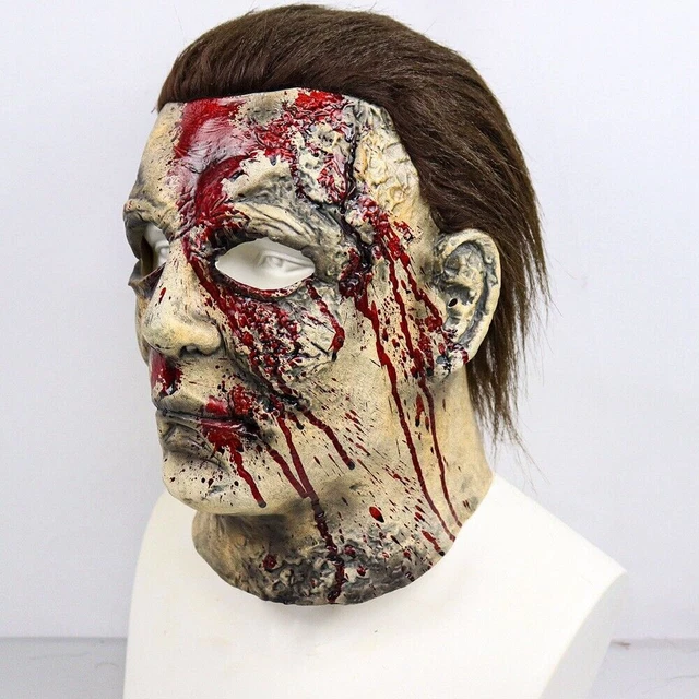 Michael Myers Mask Halloween Full Head Scary Horror Murderer cosplay-Adult Size