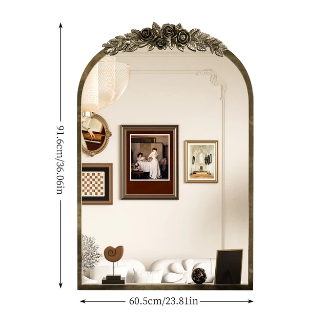 slim fit dress slacks Gold Ornate Arched Triple Dressing Table Mirror 80cm x 56cm – Melody Maison  Ltd main image 1