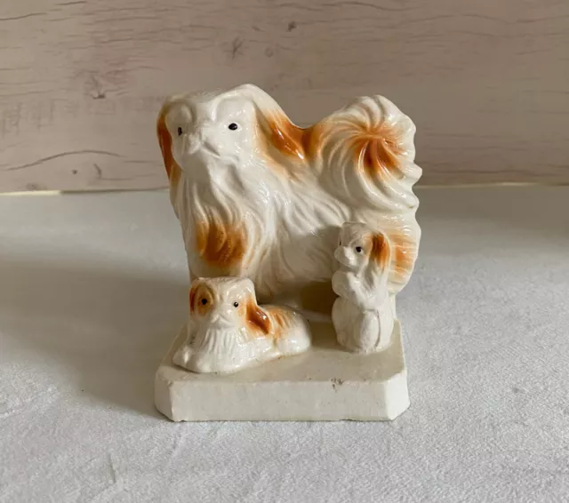 Vintage Pekingese Dogs Bookend Figurine