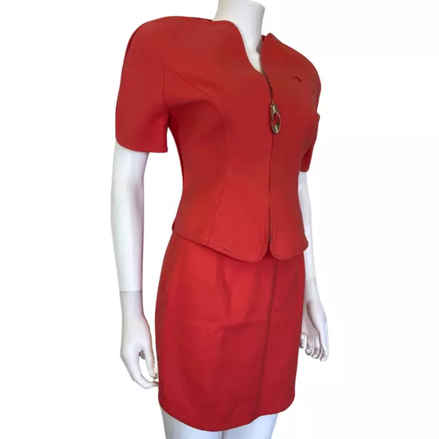 Thierry Mugler Coral Skirt Suit - XS
