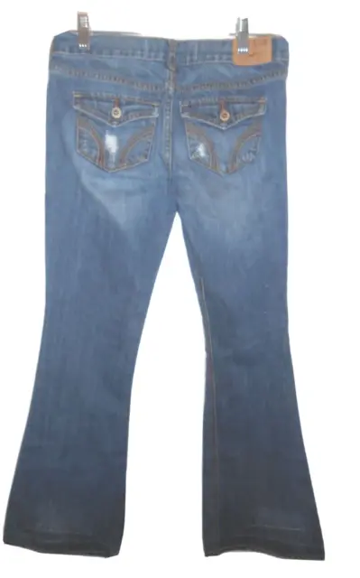 Hollister Womens Distressed/Destroyed Bootcut Skinny Jeans Size 3S W26 L31 Blue