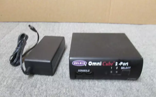 Belkin F1D092 Omni Cube  PS/2 Keyboard/Mouse/Monitor KVM Switch With AC Adapter