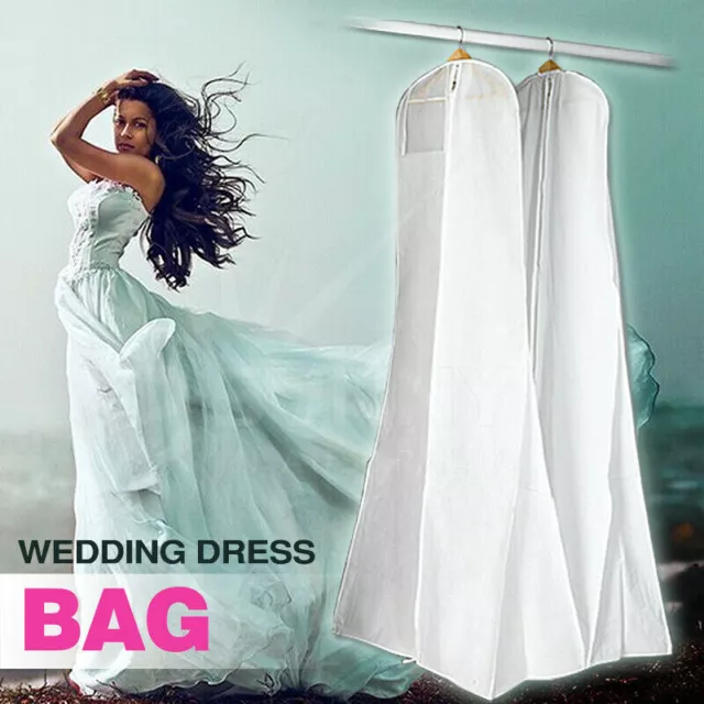 White Extra Large Wedding Dress Bridal Gown Garment Breathable Cover Storage Bag