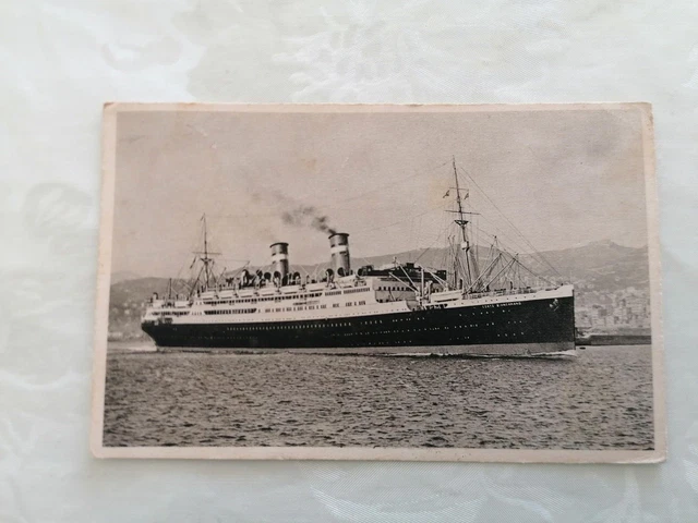 Cartolina Foto Lloyd Sabaudo Viaggiata Anni 30 Spedita Da Nave Conte Biancamano