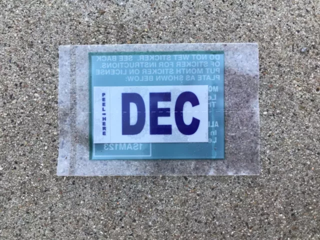 California - License Plate - Month Sticker - December - Nos