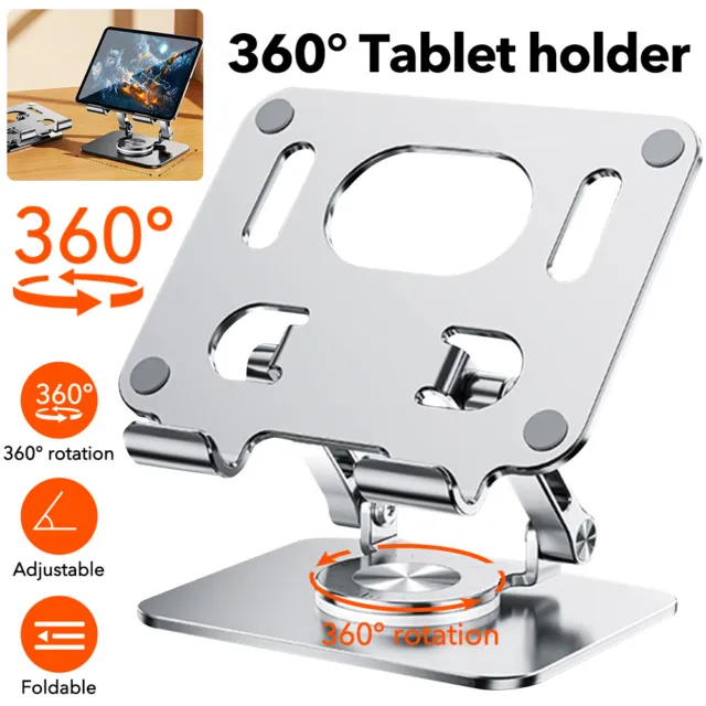 Adjustable Metal Swivel Tablet Stand Holder For Phone Desktop Car Mount Foldable