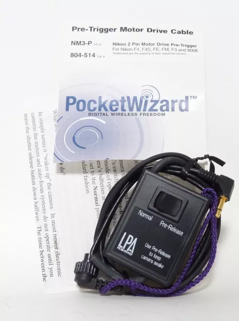 Pocket Wizard 804-514 NM3-P Nikon 2 Pin Pre Trigger Motor Drive Cable "NEW"