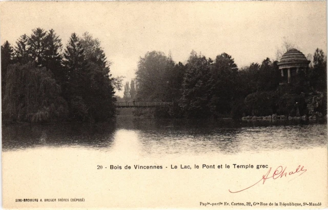 CPA Vincennes Le Lac Le Pont et le Temple Grec (1347083)