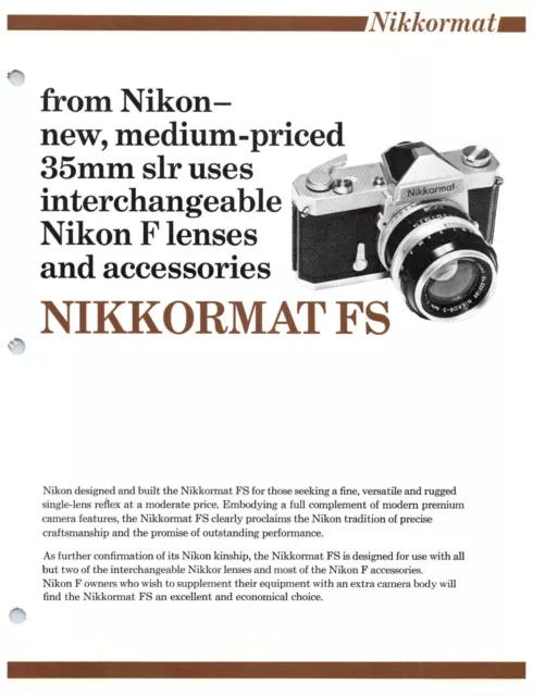 1950s Nikon Nikomat FS Camera Photo Dealer Vintage Print Ad RARE