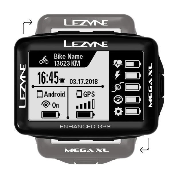 Lezyne Mega XL GPS Fahrradcomputer Navigationsgerät Fahrradnavigation black