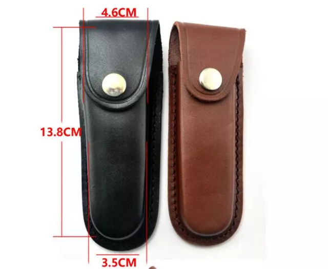 Fashion Leather Sheath Pocket For Folding Knife Multi Tool Case Pouch Holster #J 2