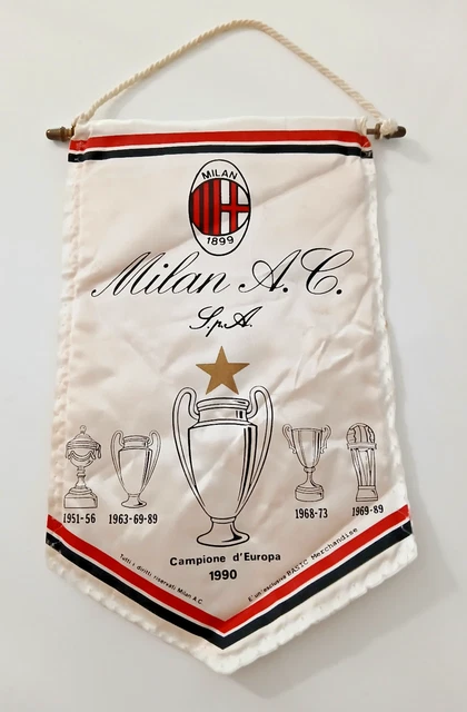 Fanion Milan Champion D'Italie 1987/88 – Vintage, Stendardo Bandierina