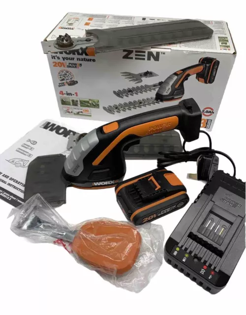 WORX WG801E.5 18V Battery ZEN Cordless Shrub Grass Shear Pruner Weeder 2.0Ah